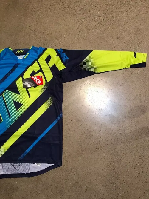 ANSR ANSWER A16 ALPHA JERSEY NAVY CYAN BLUE ADULT MENS L LARGE