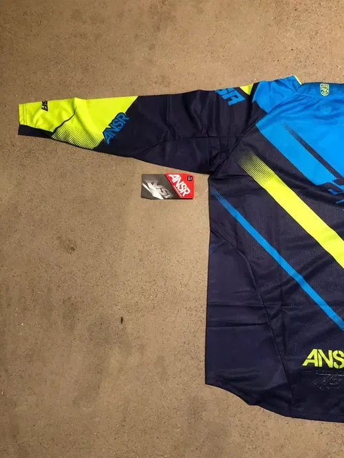 ANSR ANSWER A16 ALPHA JERSEY NAVY CYAN BLUE ADULT MENS L LARGE