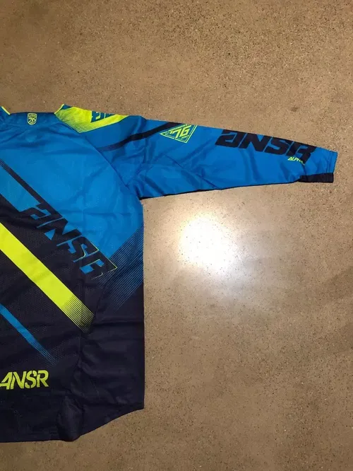 ANSR ANSWER A16 ALPHA JERSEY NAVY CYAN BLUE ADULT MENS L LARGE