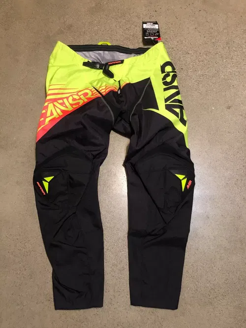 ANSR ANSWER A16 SYNC RACING PANTS BLACK RED LIME GREEN ADULT MENS SIZE 42