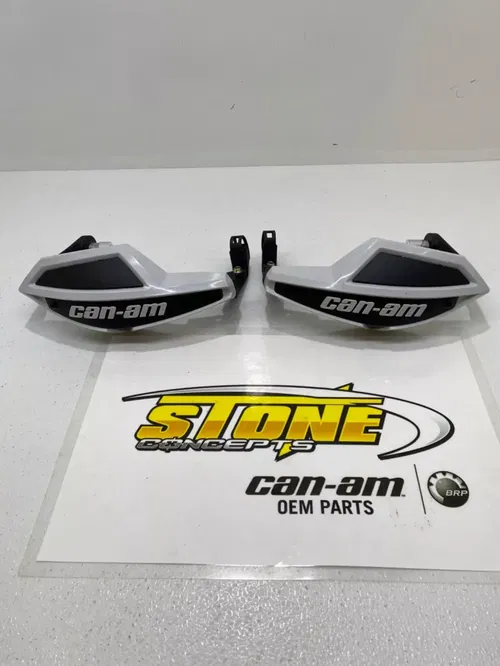 Can-Am ATV White Hand Guard Wind Deflector Kit w/ Mount Outlander Renegade XXC