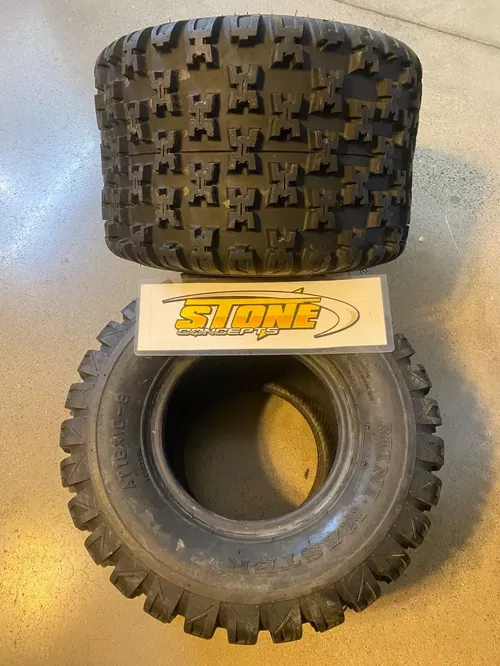 GBC Mini Master Rear Tire Set Tires ATV 18x10x8 Yamaha YFZ450R Honda TRX90 u