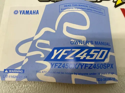 Yamaha OEM Owner's manual YFZ450X/YFZ450SPX # LIT-11626-21-11