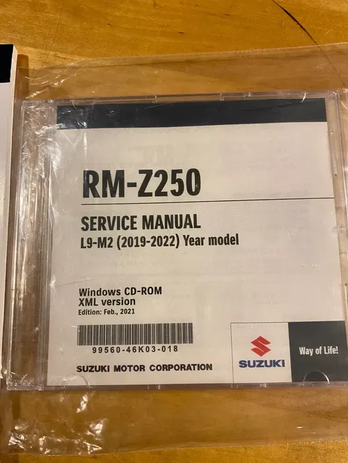 Suzuki RM-Z250 Owners Manual W/tools SPOKE WRENCH CD MANUAL ELECTRONIC RMZ250 22