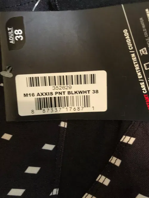 MSR M16 AXXIS PANTS RACING BLACK WHITE ADULT MENS SIZE 38