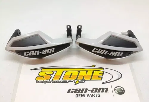 Can-Am ATV White Hand Guard Wind Deflector Kit w/ Mount Outlander Renegade XXC
