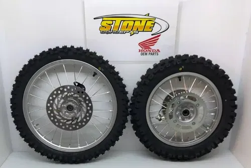 New OEM Honda 07-25 CRF150R 17" Front 14" Rear Wheel Rim Set & Dunlop MX71 Tires