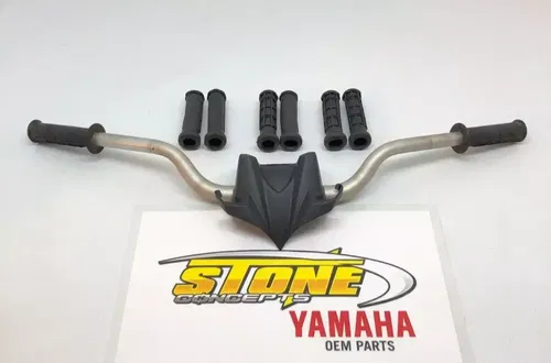 OEM Yamaha Silver 5D3-13 Handlebars 1 1/8" Handle Bars Fatbars Fat Bars + Grips
