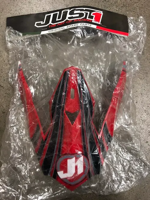 JUST1 J32 REPLACEMENT HELMET PEAK VISOR RAPTOR RED LARGE MX DIRT BIKE