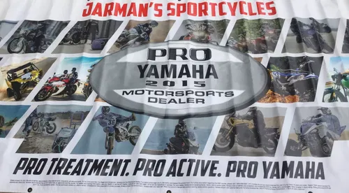YAMAHA WALL POSTER BANNER JARMANS SPORTCYCLES SIGN PRO MOTORSPORTS DEALER 6X4