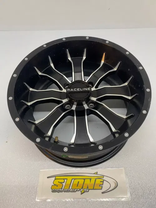 15x7 Raceline A77 Mamba UTV Satin Black with Machined Spokes Wheel 4x110 YXZ1000
