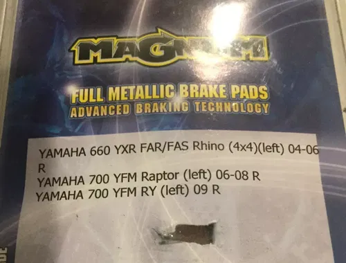 NEW! MAGNUM FULL Metallic BRAKE LEFT LH Pads FITS YAMAHA 660 700 YXR YFM RAPTOR