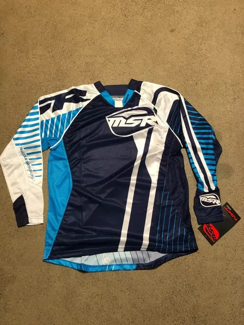 MSR M16 NXT NAVY BLUE CYAN JERSEY RACING ADULT MENS SIZES SMALL MEDIUM X LARGE