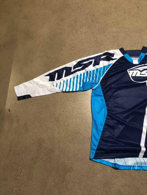 MSR M16 NXT NAVY BLUE CYAN JERSEY RACING ADULT MENS SIZES SMALL MEDIUM X LARGE