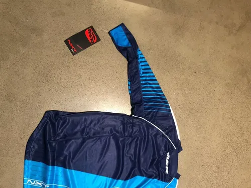 MSR M16 NXT NAVY BLUE CYAN JERSEY RACING ADULT MENS SIZES SMALL MEDIUM X LARGE