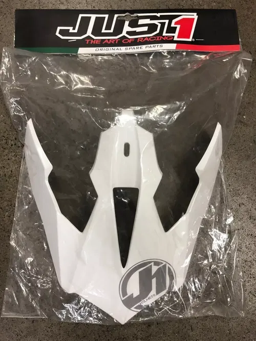 JUST1 J14 REPLACEMENT HELMET PEAK VISOR SOLID WHITE GLOSS MOTORCYCLE DIRT BIKE
