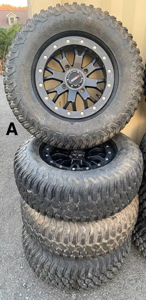 A - CAN AM X3 MAVERICK 1000 15" SYSTEM 3 BEADLOCK WHEELS 4/137 30" HOOSIER TIRES