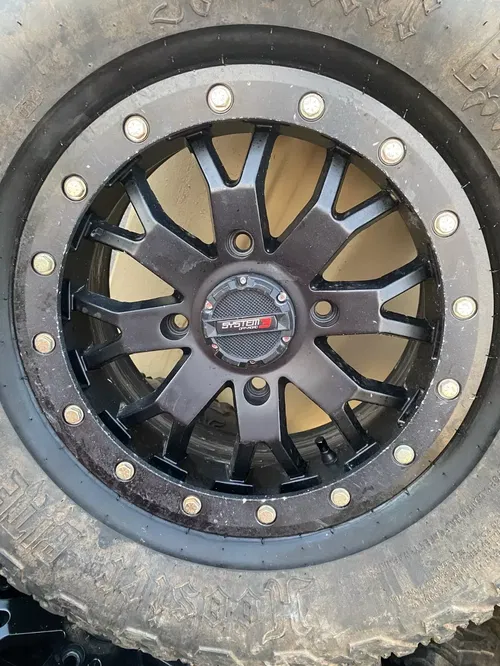 A - CAN AM X3 MAVERICK 1000 15" SYSTEM 3 BEADLOCK WHEELS 4/137 30" HOOSIER TIRES
