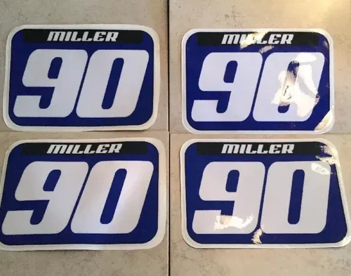 ATV CART UTV STICKER NUMBER PLATES #90 MILLER DECAL KIT #6 6 06 #06 GRAPHIC