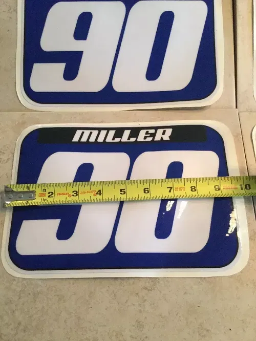 ATV CART UTV STICKER NUMBER PLATES #90 MILLER DECAL KIT #6 6 06 #06 GRAPHIC