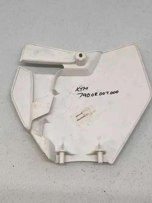 KTM OEM WHITE FRONT REAR NUMBER PLATE PLASTIC 125 150 250 300 350 450 SX SXF XCF