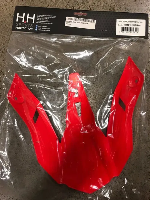 JUST1 J32 PRO REPLACEMENT HELMET PEAK VISOR RAVE RED LIME MX DIRT BIKE