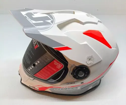 JUST1 J14 Helmet Line Silver White Gloss Medium M 607329018100004 Motorcycle