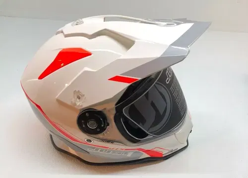 JUST1 J14 Helmet Line Silver White Gloss Medium M 607329018100004 Motorcycle