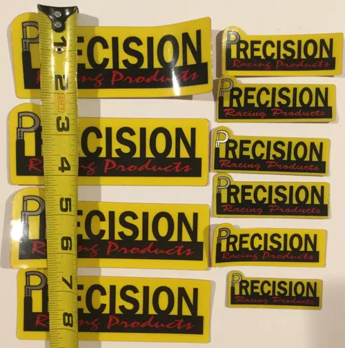 (10) PRECISION RACING STEERING STABILIZER trx450r ltr450 yfz450r DECAL STICKERS