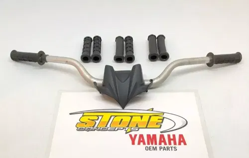 OEM Yamaha Silver 5D3-13 Handlebars 1 1/8" Handle Bars Fatbars Fat Bars + Grips