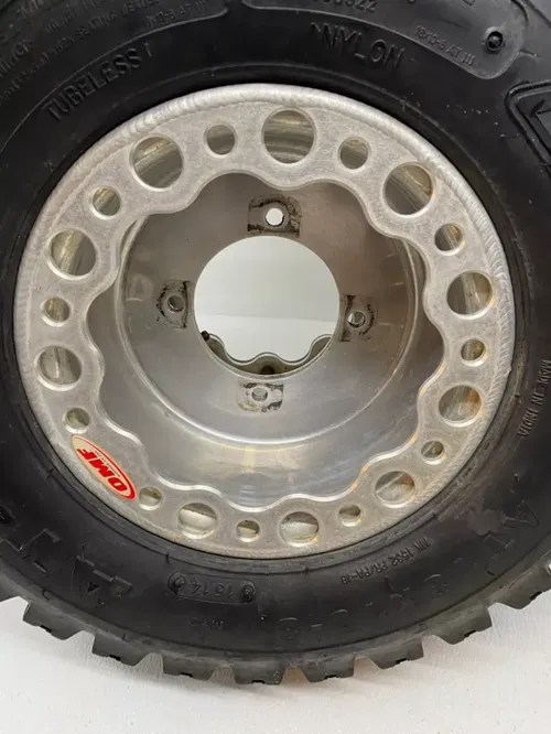 Rear DWT 8" OMF Beadlock Wheels & Tires Honda Suzuki Kawasaki 4/110 18X10X8 8x8