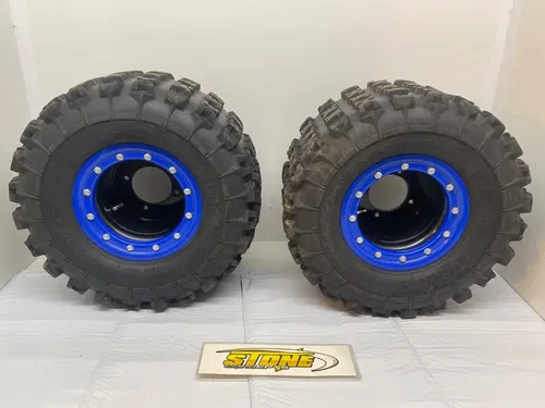 REAR BEADLOCK 9" WHEELS GBC XC TIRES YAMAHA YFZ450R BANSHEE RAPTOR 20X11X9