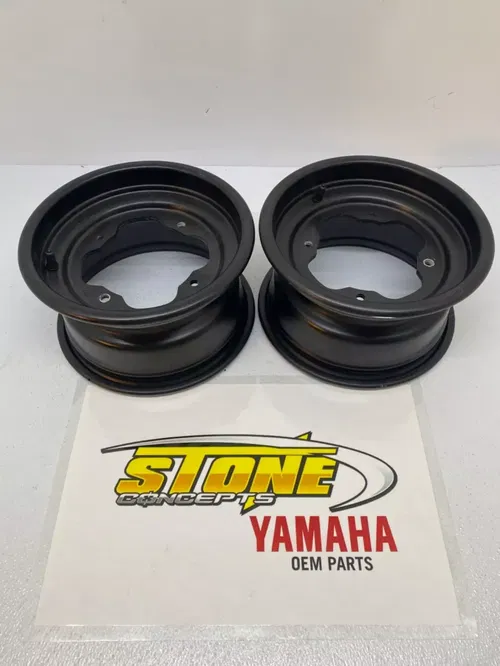 10" YAMAHA OEM FRONT WHEELS 10X5 4/156 YFZ450 BANSHEE BLACK YFZ450R