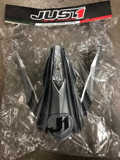 JUST1 J32 REPLACEMENT HELMET PEAK VISOR RAPTOR SILVER LARGE MX DIRT BIKE