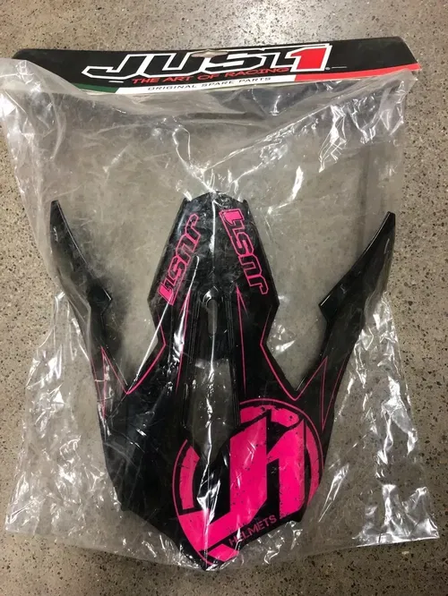JUST1 J12 REPLACEMENT HELMET PEAK VISOR CARBON FLUO PINK DIRT BIKE MOTORCYCLE