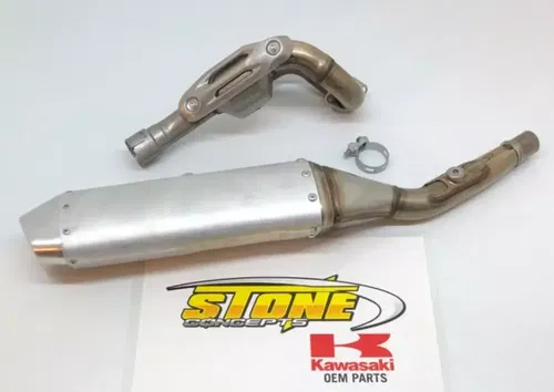 NEW OEM KAWASAKI KX450 KX450X 19-23 FULL EXHAUST MUFFLER HEADER HEAD PIPE CLAMP