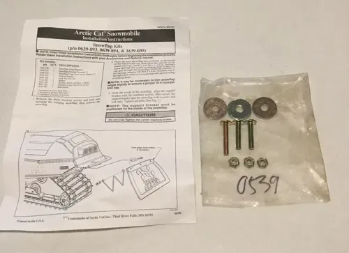 ARCTIC CAT HARDWARE & INSTRUCTIONS FOR SNOWFLAP KITS 0639-893/894 1639-035