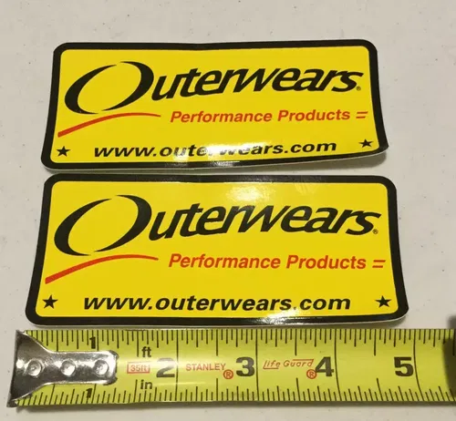 OUTERWEARS SHOCKWEARS PRE-FILTERS MX ATV OFF-ROAD DECAL STICKER EMBLEM SET OF 2