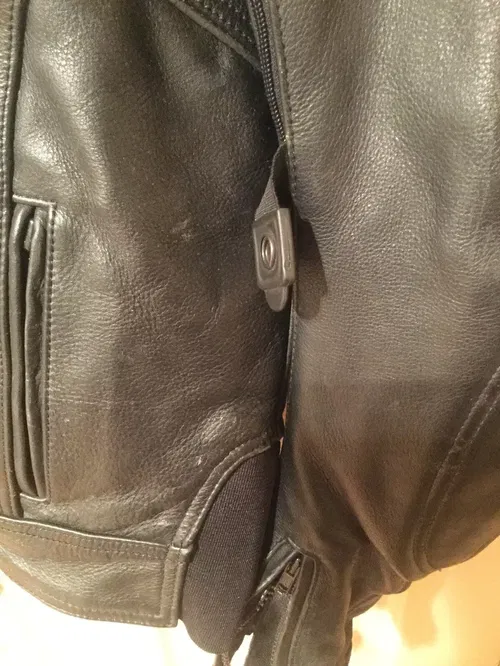 Used Six-Gear Motorcycle Street Jacket Coat Black Leather Mens LargeSize 46