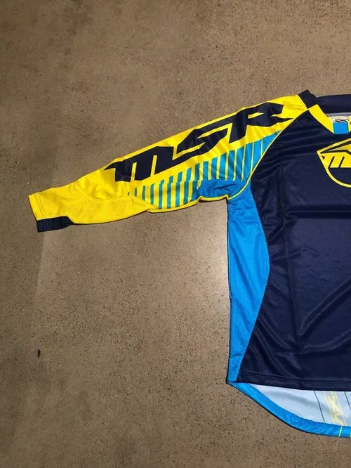MSR M16 NXT NAVY CYAN YELLOW JERSEY ADULT MENS SIZES S M L XL 2XL SMALL MEDIUM