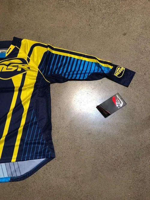 MSR M16 NXT NAVY CYAN YELLOW JERSEY ADULT MENS SIZES S M L XL 2XL SMALL MEDIUM