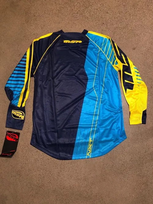 MSR M16 NXT NAVY CYAN YELLOW JERSEY ADULT MENS SIZES S M L XL 2XL SMALL MEDIUM