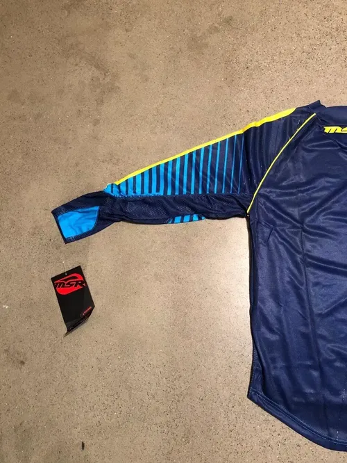 MSR M16 NXT NAVY CYAN YELLOW JERSEY ADULT MENS SIZES S M L XL 2XL SMALL MEDIUM