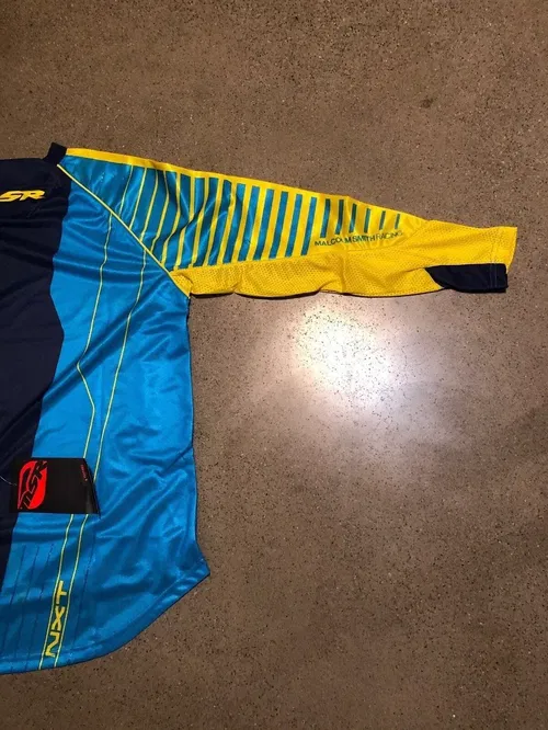 MSR M16 NXT NAVY CYAN YELLOW JERSEY ADULT MENS SIZES S M L XL 2XL SMALL MEDIUM