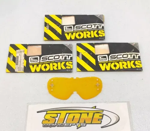 Scott Works Tearoff Pins Voltage R Yellow Replacement Goggle Lens Set Of Three 3