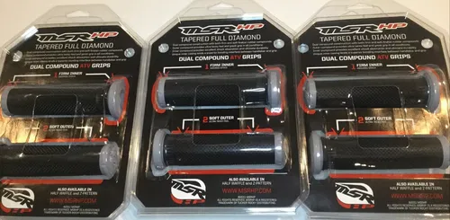 MSR HP RACING 3 PACKS HANDLEBAR HANDLE BAR GRIPS TAPERED FULL DIAMOND TRX450R