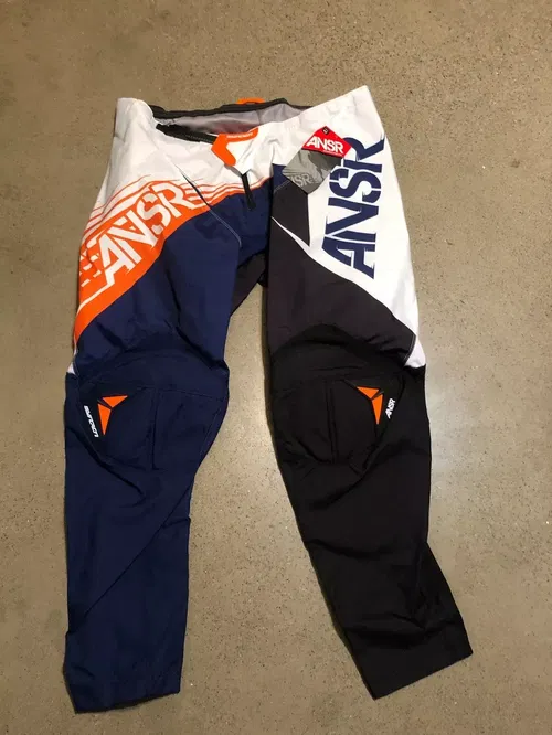 ANSR ANSWER A16 SYNC PANTS SYNCRON RACING WHITE BLACK ORANGE ADULT MENS SIZE 42