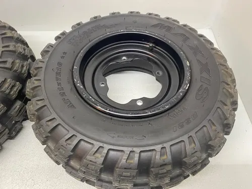 10" YAMAHA OEM FRONT WHEELS MAXXIS 21X7X10 TIRES 10X5.5 4/156 YFZ450 BANSHEE