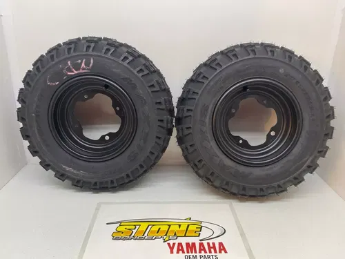 FRONT OEM BLACK WHEELS & MAXXIS TIRES 10X5.5 YAMAHA BANSHEE 350 4/156 21X7X10