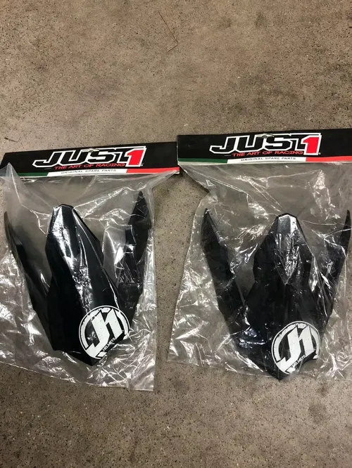 JUST1 J32 REPLACEMENT HELMET PEAK VISOR MATT BLACK QTY 2 MX MOTORCYCLE DIRT BIKE